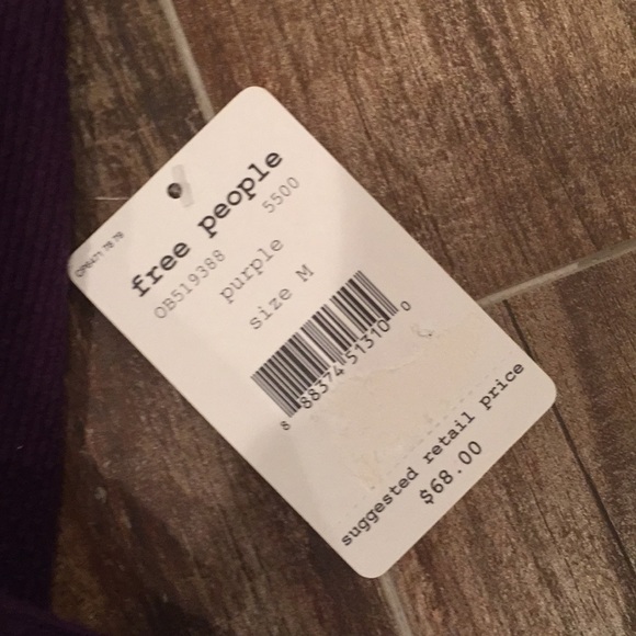Free People Purple Striped Thermal Keyhole Top - Picture 4 of 6